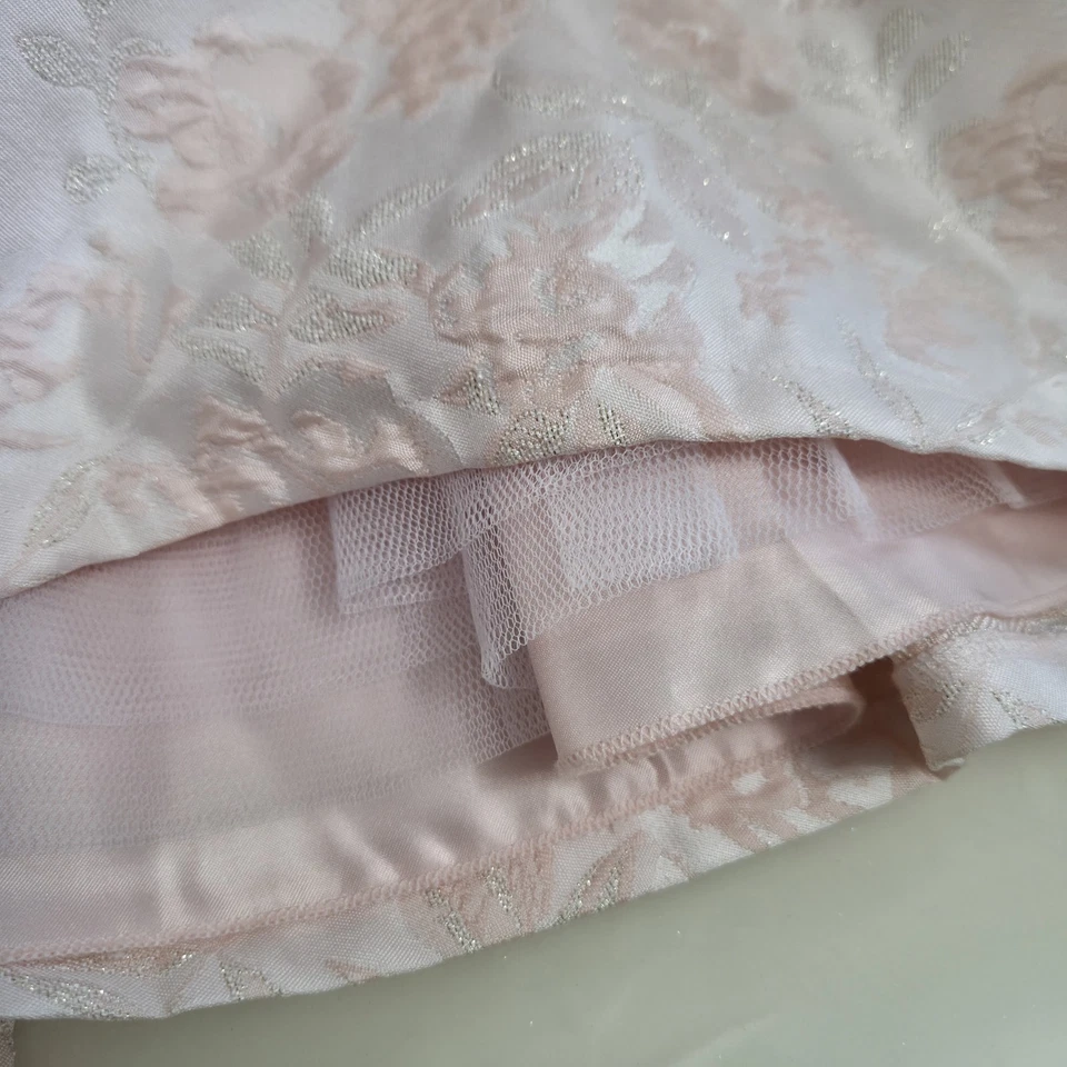 Vestido Floral Jacquard Rosa Rubor Princesa Americana Niñas Talla 10 Usado en Excelente Condición Precioso Foto 3 de 4