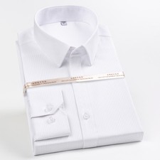 Mens Stripe Dress Shirts Long Sleeve Wrinkle Free Regular Fit Button Down Shirts