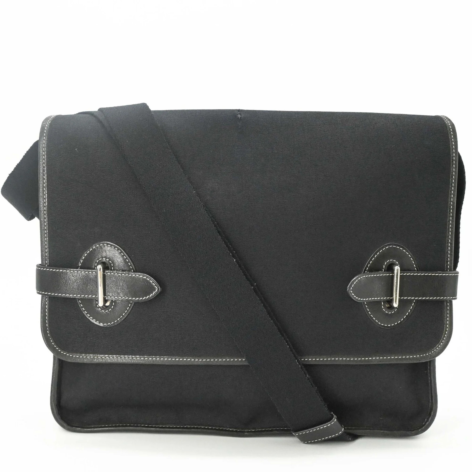 HERMES Buenaventura MM Shoulder Bag for Men and Women, Black GZl1iam7 image 2