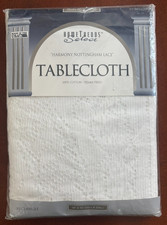 Home Trends USA Lace Rectangle Tablecloth 60 X 92 White Harmony Nottingham NEW