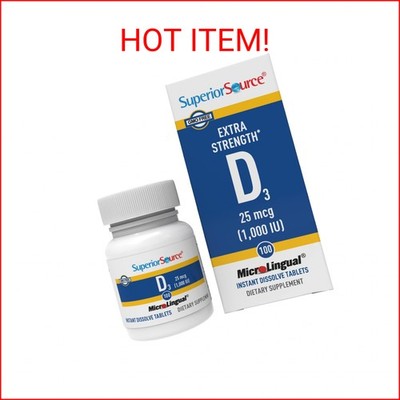Superior Source Vitamin D3 1000 IU - Offers Immune System, Brain & Nervous Syste