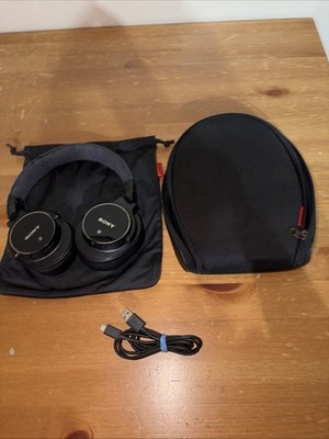 Sony MDR-ZX750BN Bluetooth Noise Canceling Headphones w/ Case and Wires