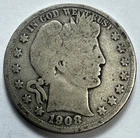 1908-S 50C Barber Half Dollar 90% Silver