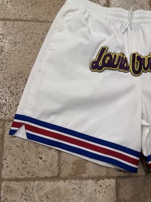 Louis Vuitton バスケットボールパンツ ホワイト M Louis Vuitton x NBA x Virgil Embroidered White Shorts | eBay