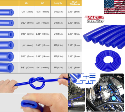 #ad 6PACK Car Vacuum Hose Automotive Silicone Vacuum Hose line Kit High Performance $29.99