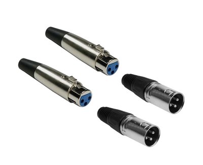 4 Lot - XLR 3-Pin Male Female Audio Mic Microphone Adapter Cable Connector Plug
