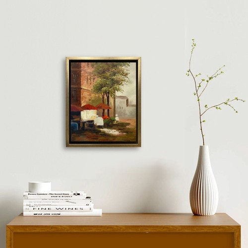NY Art-Original Oil Painting of the side of a Street View Canvas 8x10 Framed - Picture 2 of 6