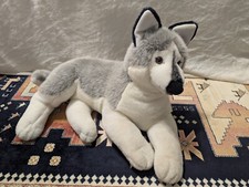 24" Lying Husky Dog Plush Stuffed Animal