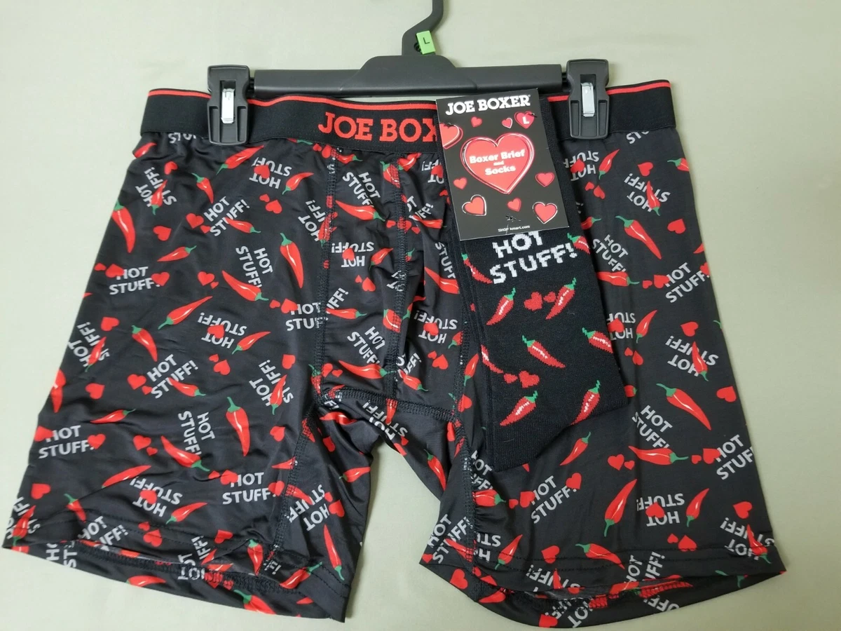 New Joe Boxer Hot Stuff Chili Peppers Lounge Fitted Boxer Shorts And Socks