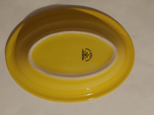 Homer Laughlin China - yellow - Oval 10" by 7 1/2" Serving Bowl Dish - vtg - Picture 5 of 7
