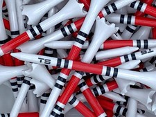 100 New 3 1/4" Truestrike TS USA Red Black White Striped Premium Golf Tees