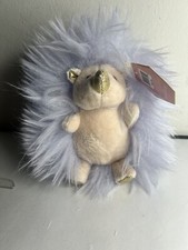 FAO Schwartz Sparklers Purple Gold Furry Hedgehog Plush 8" Stuffed Animal NEW m