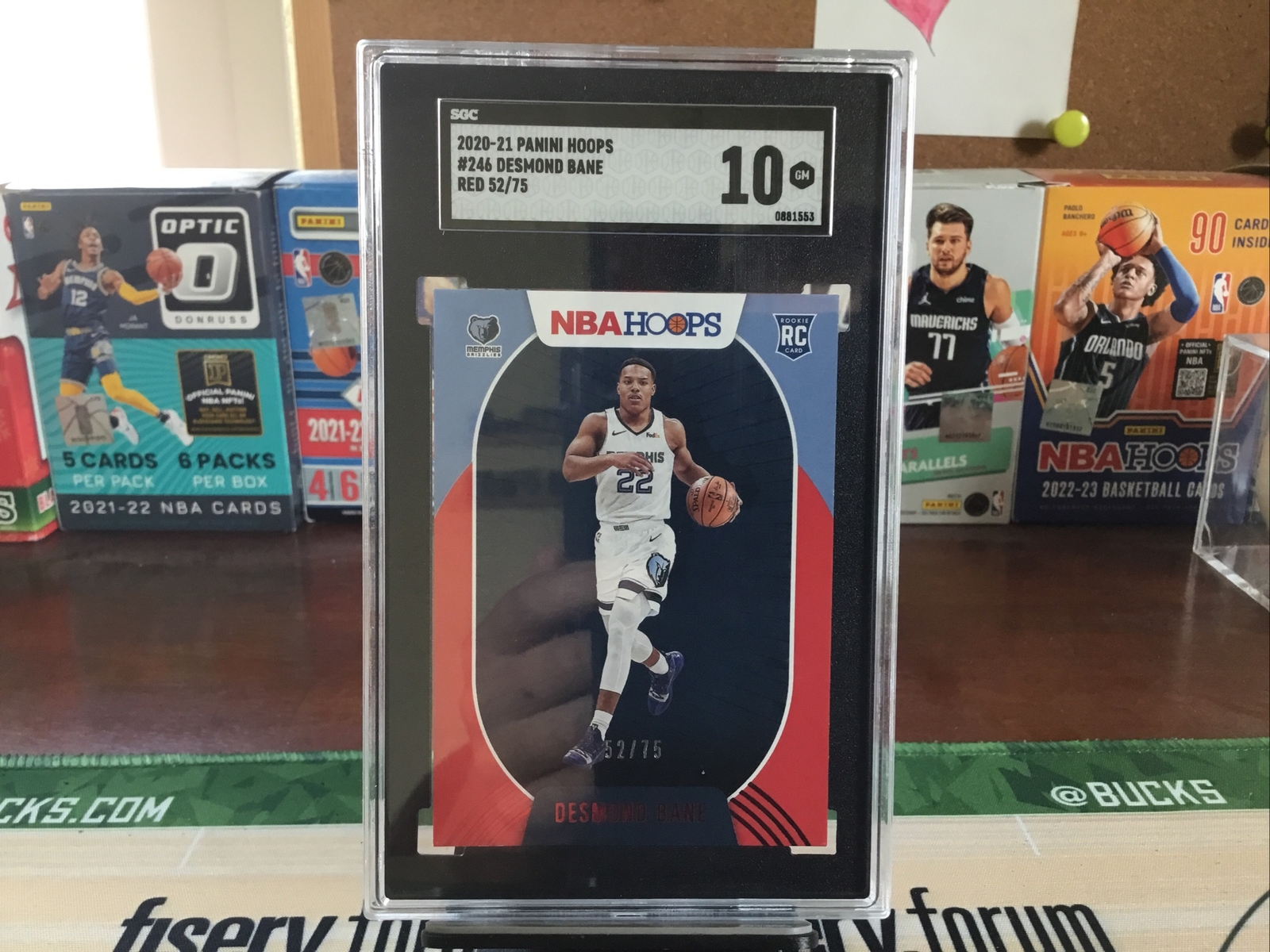 2020-2021 NBA Hoops Desmond Bane #246 Red 52/75 SGC 10! Pop 1!