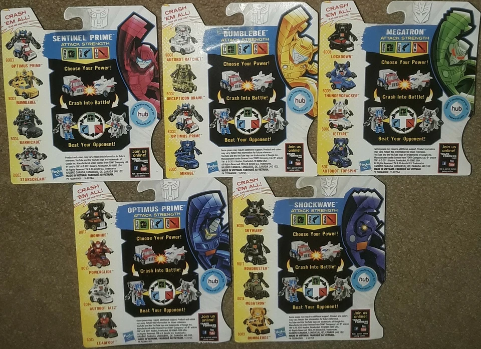 Transformers Bot Shots Super set Shockwave Optimus Bumblebee Sentinel Megatron - Image 2 of 4