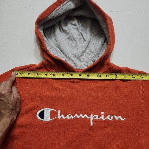 Champion Youth Boys Logo Hoodie Size Large Orange With Front Pocket - Picture 10 of 12
