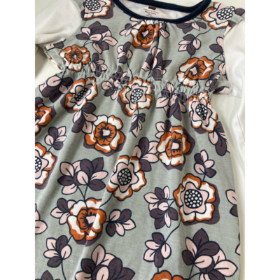 Tea Collection Girls Fit & Flare Dress Gray Floral Long Sleeve Smocked  Flowers 3 | eBay