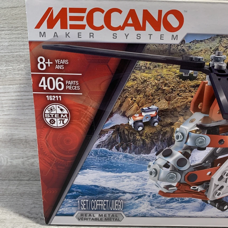 New - AERIAL RESCUE Helicopter - Meccano 16211 Makes 20 Models AIRPLANE - 406 pc - Image 3 of 4