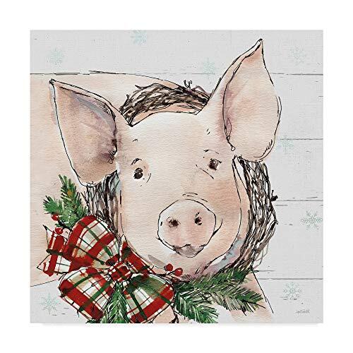 Holiday on The Farm VII on Gray by Anne Tavoletti, 18x18