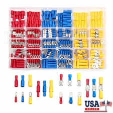 480pcs Assorted Insulated Electrical Wire Terminals Crimp Connectors Spade Kit