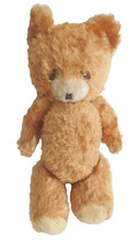 Vintage Plush Jointed Knickerbocker Label Japan Bear 12" Velvet Paw Pads Smiling