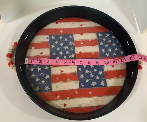 USA Stars & Stripes Serving Tray -4th Of July - Metal & Resin - Picture 8 of 9
