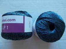 Numei LP1 silky ribbon yarn, Navy , lot of 2 115 yds each 