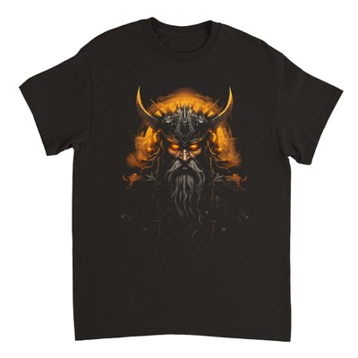 Wikinger Grafik T-Shirt Unisex Baumwolle Damen Herren Berge Winter Krieger