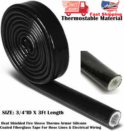 1M Heat Fire Sleeve Fire Braid Flame Heat Shield 5/8 ID: 16MM Fit - Foto 3