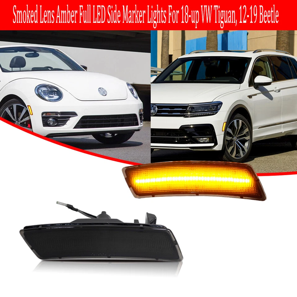 Luces LED de señalización laterales de parachoques delantero para Volkswagen Tiguan de 18 años, Beetle Foto 2 de 4