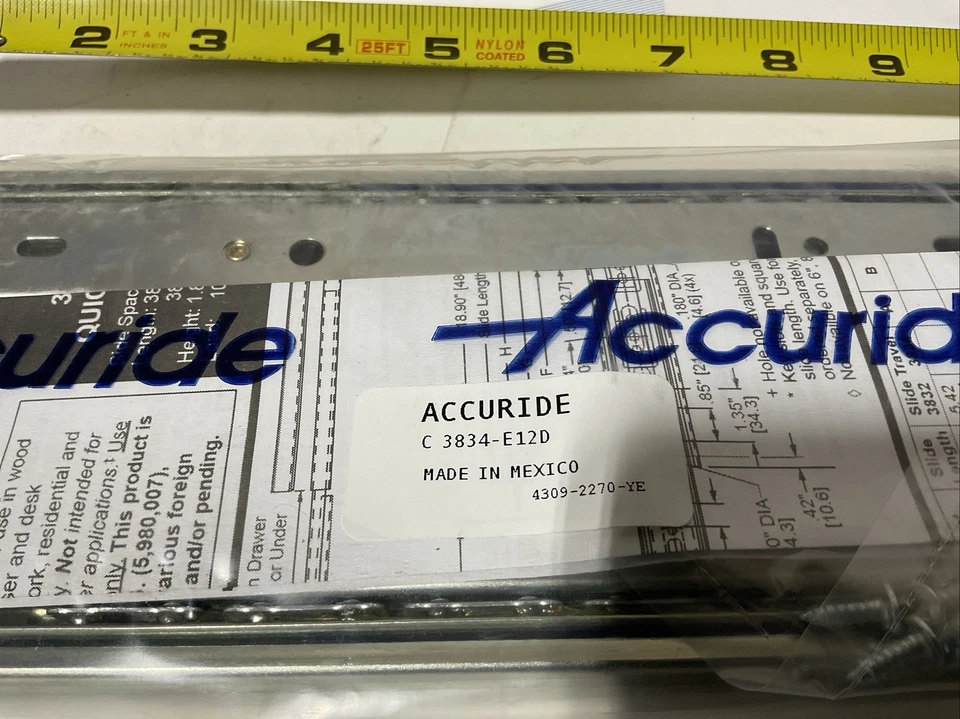 "Lote de 10 pares de cierre automático Accuride 12"" nuevos C3834E12D" Foto 2 de 4