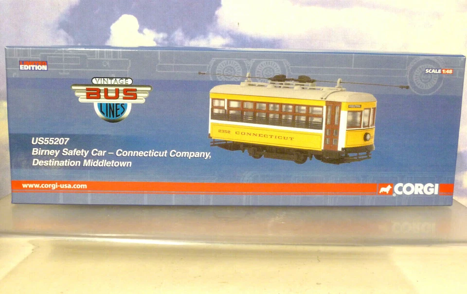 CORGI 1/48 BIRNEY SAFETY CAR CONNECTICUT CO. TRAM/STREETCAR "CARHOUSE" US55207 - Image 2 of 3