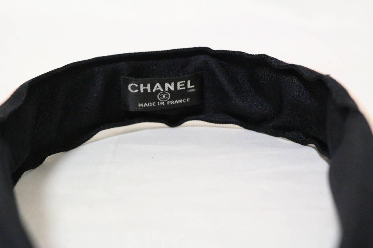 CHANEL Headband Black & Light Pink Ribbon CC Logo… - image 7
