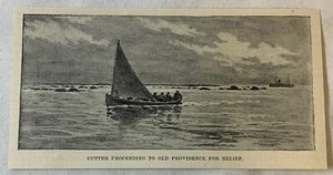 1894 magazine engraving~ CUTTER PROCEEDING TO OLD PROVIDENCE