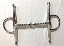 Full cheek Corkscrew mouth stainless steel snaffle bit 4.75" mouth