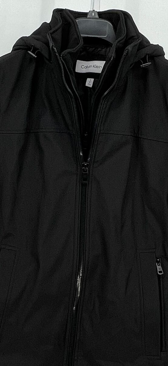 Calvin Klein Mens Infinite Stretch Jacket S Black Hood Calvin Klein Mens Infinite Stretch Jacket S Black Hood