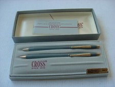 Cross Century Set Gray  Gold Ballpoint Pen  0.5mm Pencil New In Box Usa Made