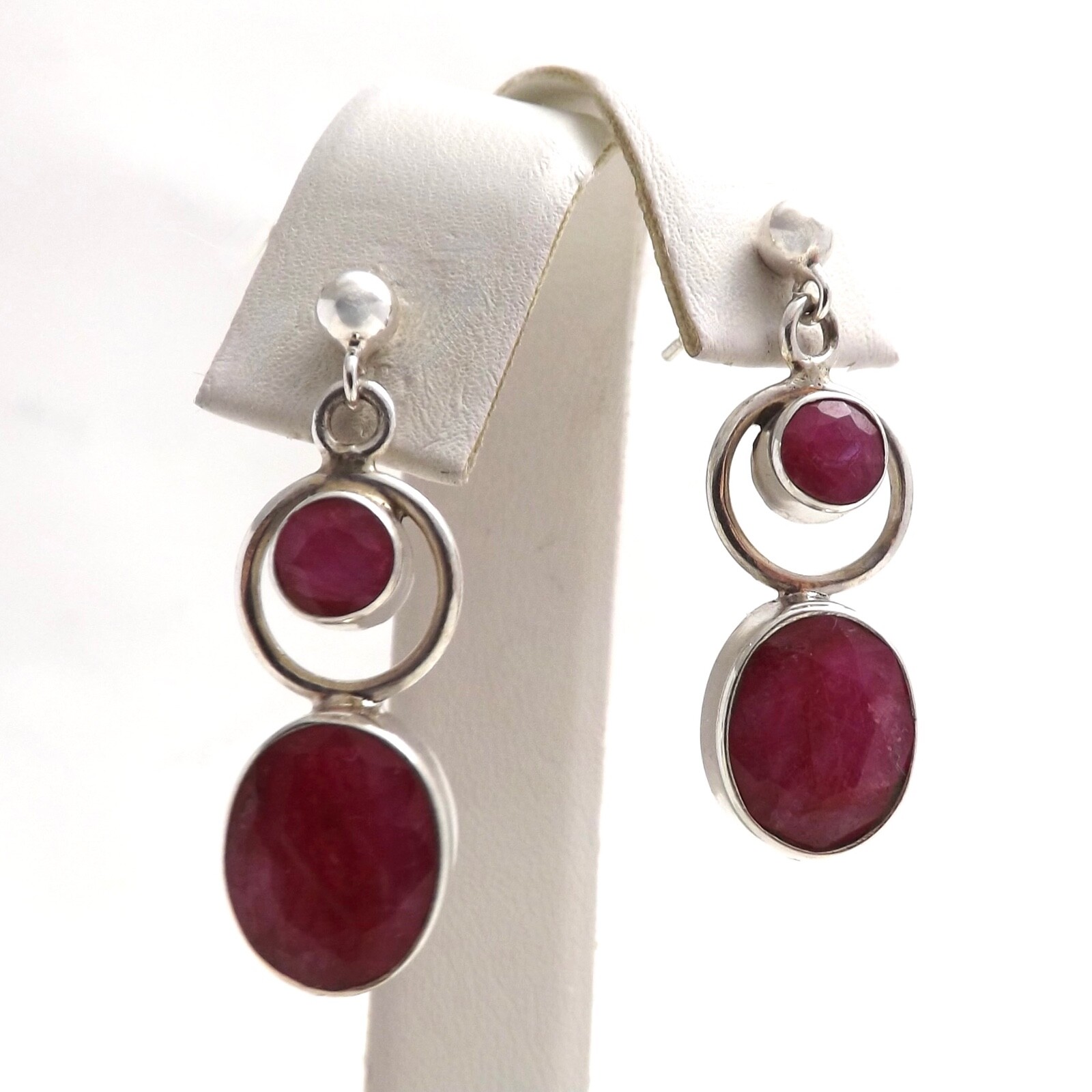 Sterling Silver Genuine Ruby July Birthstone Circ… - image 1