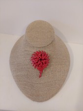 Red Enamel Flower Brooch