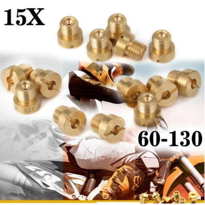 GEARZAAR 15Stk Hauptdüse 60-130 M6 für Dellorto & Bing Vergaser 6mm Hauptdüsen Düsenset