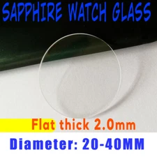 2mm Sapphire Crystal Watch Glass 20-40mm Flat Round Watch Lens Repair Parts Tool