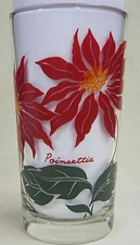 Poinsettia  Peanut Butter Glass Glasses Drinking Kitchen Mauzy 83-4