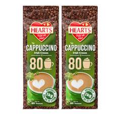 HEARTS Cappuccino Irish Cream 2 x 1kg Instant löslicher Kaffee Probierpack