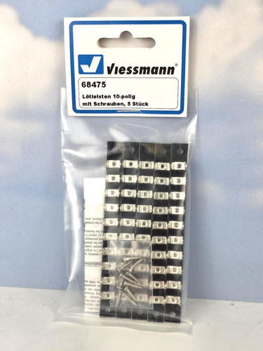 (8600) Viessmann 68475 Listones de soldadura 10 pines con tornillos, 5 piezas nuevo y embalaje original | Condition: Neu