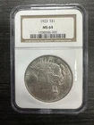 1923 NGC MS 64 Peace Silver Dollar United States of America $1 Coin -D42