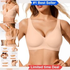 Wireless Jelly Bra Womens Deep V Plunge Seamless No Underwire Full Coverage