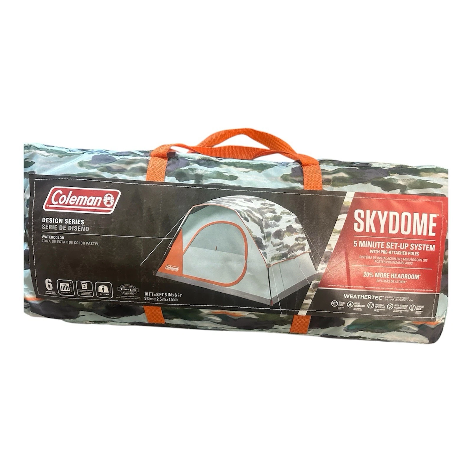 Coleman Skydome 6-Person Watercolor Series Camping Tent – 10' x 8'6" x 6'
