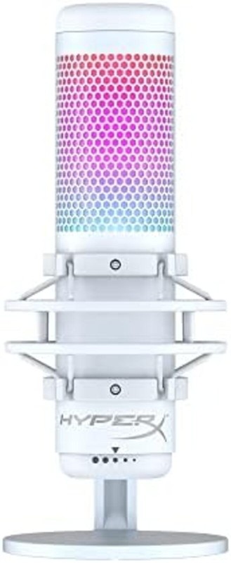 HyperX QuadCast S Standalone Microphone with RGB Lighting, White (519P0AA ) F/S