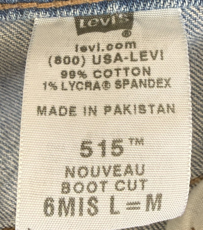 Levis 515 Nouveau Bootcut Light Wash Denim Jeans Womens Size 6M Cotton Blend thumbnail 4