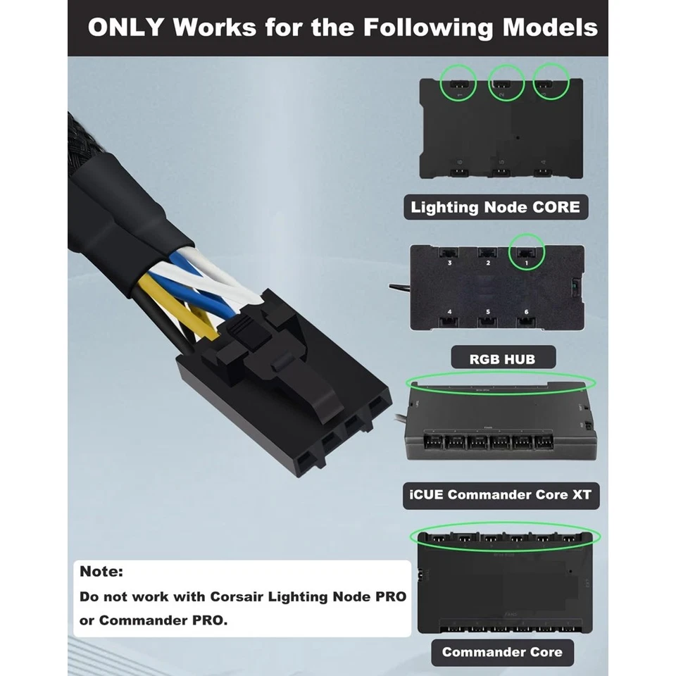 RGB Splitter for  RGB HUB, Lighting Node Core and ICUE  CORE XT 4 Pin Male1440 - Image 3 of 4