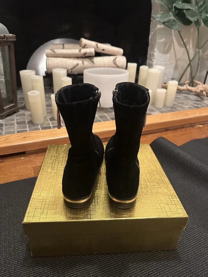 Botines de gamuza para mujer Passaggi talla 9 negros al tobillo Foto 4 de 4